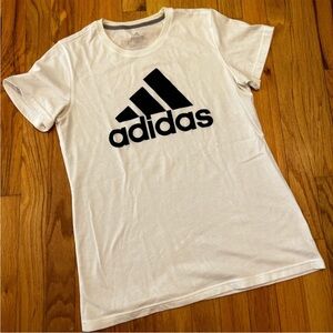 Adidas White Tee with Black Graphic
